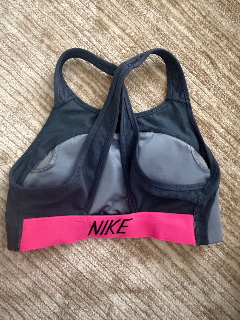Nike Grey/Blue Racerback Sports Bra - Picture 3 of 3